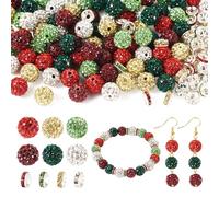 Cheriswelry Lot de 130 perles disco en argile polymère de 10 mm avec strass pour la fabrication de bijoux, bracelets, porte-clés, stylo, décoration d'intérieur