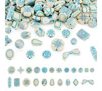 Cheriswelry Lot de 132 perles acryliques assorties vintage pour fabrication de bracelets, fleurs, papillons, perles d'espacement esthétiques de 9 à 20 mm pour fabrication de bijoux