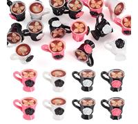 Cheriswelry Lot de 16 mini tasses à café en résine 3D pour décoration d'intérieur et de bureau