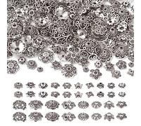 Cheriswelry Lot de 180 capuchons en alliage de style tibétain en forme de fleur en filigrane pour la fabrication de bijoux et loisirs créatifs - 18 pièces