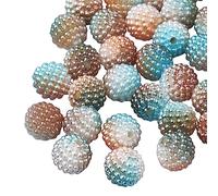 Cheriswelry - Lot de 200 perles en acrylique imitation perle en caméléon de 10 mm rondes - Perles combinées - Perles de gradient arc-en-ciel pour la fabrication de bijoux