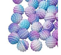 Cheriswelry - Lot de 200 perles en acrylique imitation perle lilas baie 10 mm rondes à dégradé arc-en-ciel combiné pour la fabrication de bijoux