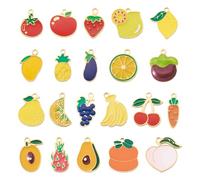 Cheriswelry Lot de 21 breloques colorées en alliage émaillé avec nœud en ruban de cerises pour la fabrication de bijoux, colliers, bracelets, loisirs créatifs, décoration d'intérieur, Alliage