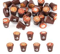 Cheriswelry Lot de 25 mini tasses à café en résine - Figurines miniatures 3D pour décoration d'intérieur, maison de poupée, fête