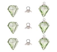 Cheriswelry Lot de 5 pendentifs en forme de bouteille en verre transparent avec bouchon de perle en cristal pour la fabrication de bijoux, colliers, loisirs créatifs, porte-clés, vert