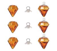 Cheriswelry Lot de 5 pendentifs en forme de bouteille en verre transparent avec bouchon de perle en cristal pour la fabrication de bijoux, colliers, loisirs créatifs, porte-clés, chocolat