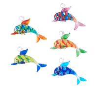 Cheriswelry Lot de 5 pendentifs en verre soufflé en forme d'animal 3D pour fabrication de bracelets, colliers, boucles d'oreilles, bijoux - 54 à 56 mm