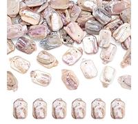 Cheriswelry Lot de 50 perles de culture baroques naturelles rectangulaires plates nu s pour la fabrication de bijoux et colliers