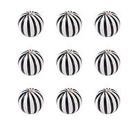 Cheriswelry Lot de 50 perles rondes en bois naturel à rayures blanches et noires de 16 mm pour fabrication de bracelets, colliers, bijoux, décoration d'intérieur