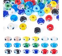 Cheriswelry Lot de 54 perles rondes et plates en verre faites à la main pour la fabrication de bijoux, colliers et bracelets d'Halloween