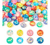 Cheriswelry Lot de 80 cabochons ronds et plats en résine à dos plat avec paillettes à l'intérieur pour la fabrication de bijoux et les loisirs créatifs 12 mm