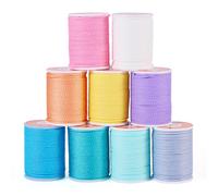 Cheriswelry Lot de 9 rouleaux de cordon rond en polyester ciré pour fabrication de bijoux - 1 mm