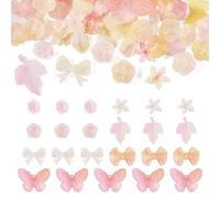 Cheriswelry Perles en acrylique transparent givré de formes mixtes pour la fabrication de bijoux et bracelets en mousseline de soie citron, 100 g