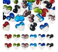 Cheriswelry Perles en verre Millefiori 3D en forme de cœur 20 mm en forme de cœur bicolore pour la fabrication de bijoux, décoration d'intérieur, bracelet, collier, travaux manuels