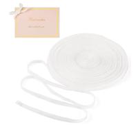Cheriswelry Rubans blancs double face en velours de 6,8 mm de large - 18 m de large - Pour mariage, invitations, cadeaux - Décoration d'intérieur, fête, arbre de Noël - Artisanat
