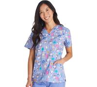 Cherokee Print's CK651 Blouse médicale à col en V pour femme, Affirmations dentaires, Taille XL