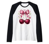 Cherries and Bows Cherry Lover Coquette Fruit Manche Raglan