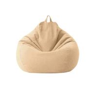 Cherrii Housse de Pouf, Housse de Pouf, Housse de canapé Pouf Paresseux, chaises sans Remplissage, siège de Chaise Longue en Tissu de Lin, Pouf, canapé-lit, Meubles de Salon Tatami(Khaki,100x120cm)