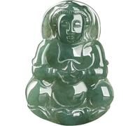 Cherrii Naturel birman A Grade glace cireuse huile vert Vase Guanyin jadéite pendentif à breloque, ornement de Jade de bon augure for les hommes
