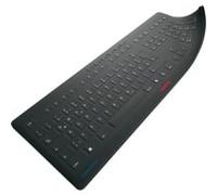 CHERRY STREAM PROTECT MEMBRANE, protection de clavier en silicone hygiénique, membrane désinfectable pour tous les claviers CHERRY STREAM, Disposition allemande (QWERTZ), Noir