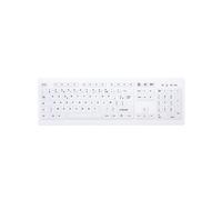 CHERRY AK-C8100F-FU1-W/FR Clavier Bureau RF Sans Fil AZERTY Français Blanc - Membrane 105 Touches, Portée 10m, Compatible Windows/macOS/Linux
