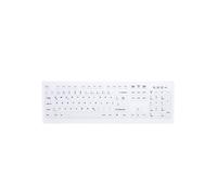 CHERRY AK-C8100F-FU1-W/GE Clavier Bureau RF Sans Fil QWERTZ Allemand Blanc - Membrane 105 Touches, Portée 10m, Compatible Windows/macOS/Linux