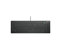 CHERRY AK-C8112 Clavier Médical USB QWERTZ Allemand Noir - Commutateur Ciseaux, 105 Touches, Câble 1.8m, Waterproof, 449x142x17mm