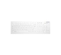 CHERRY AK-C8112-FU1-W/DE Clavier Médical RF Sans Fil QWERTZ Allemand, Touches Ciseaux ABS, Portée 10m, 105 Touches, Blanc, Alimentation Piles AAA