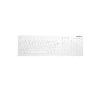 CHERRY AK-C8112-FUS-W/FR Clavier Médical RF Sans Fil AZERTY Français Blanc, Commutateur Ciseaux, IP68, 105 Touches, Portée 10m
