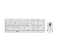 CHERRY B.Unlimited 3.0, Ensemble Clavier et Souris sans Fil, Disposition Allemande (QWERTZ), 2,4 GHz, Touches Résistantes à l'abrasion, Rechargeable, Blanc-Gris