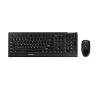 CHERRY B.UNLIMITED 3.0, ensemble clavier et souris sans fil, Disposition EU, clavier QWERTY, piles rechargeables, marquage des touches résistant à l'usure, Ange bleu, Noir