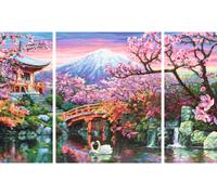 Schipper Peinture par numéro Fleur de cerisier au Japon Triptyque 50 x 80 cm
