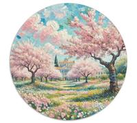 Cherry Blossom 1000 Pieces Plant Flower Puzzles Ronds Puzzle Cadeaux Jeu D'Intelligence Puzzle De Qualité Supérieure pour Adultes Et Enfants 1000pcs (67.5x67.5cm)