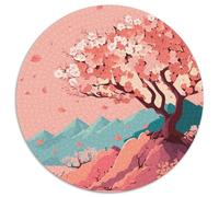Cherry Blossom 1000 Pièces Puzzles Convient Aux Adultes Aux Enfants Dope Puzzle Circulaire Décompression Et Cadeau Jeu D'Intelligence De l'art De La Décoration Moderne 1000pcs (67.5x67.5cm)
