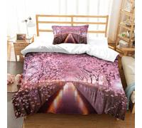 Cherry Blossom Duvet Cover Pattern D Bedding 3 Pieces With Zipper Closure Soft Microfiber Anime Girls Quilt Cover For Boys And Gir