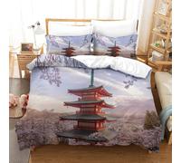 Cherry Blossom Duvet Cover Print Bedding Set For Boys Girls Anime Girls Quilt Cover With Zipper Closure With Pillowcases 3 Piece