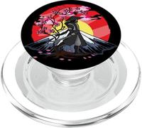 Cherry Blossom Fighter Fujuyama Sunset Japanese Samurai PopSockets PopGrip pour MagSafe