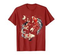 Cherry Blossom Koi Carpe Fish Japanese Sakura Art Graphique T-Shirt, Homme, Canneberge, M