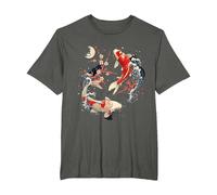 Cherry Blossom Koi Carpe Fish Japanese Sakura Art Graphique T-Shirt, Homme Grandes Tailles, Asphalte, 6X Tall