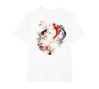 Cherry Blossom Koi Carpe Fish Japanese Sakura Art Graphique T-Shirt, Homme Grandes Tailles, Blanc, 6X Tall
