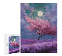 Cherry Blossom Moonlit Landscape -1 Puzzle 1000 Pièces Educa Jouet en Bois Cadeau Unique Décoration Intérieure Jeu Éducatif Challenge Toy Adultes Et Enfants À Partir De 14 Ans 500 PCS