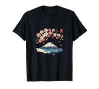 Cherry Blossom Mount Fuji Japanese Ukiyo-e Sakura Art T-Shirt Graphique avec Valeur