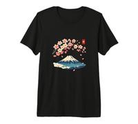 Cherry Blossom Mount Fuji Japanese Ukiyo-e Sakura Art T-Shirt Haut de Gamme