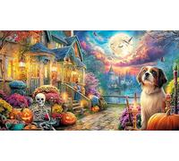 Cherry-Blossom-Pavilion-Under-Dreamy-Starry-Sky 1000 pièces Puzzle pour Adultes Stimulant Jeux éducatifs Extremement Difficile pour Adultes et Enfants de 12 Ans et Plus 38x26/1000 pièces