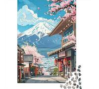 Cherry Blossom Street Scene-1 Plaque en Métal Rustique 52x38cm/1000pcs pour Le Pub Ou Le Café, Déco Métal Au Style Rustique