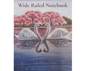 Cherry Blossom Swans Wide Ruled Composition Notebook: Hand-Painted Lakeside Nature Design | Elegant Stationery for Students, Teens & Women | 110 Pages ... Journaling, Note Taking & Daily Writing