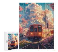 Cherry Blossom Train Journey -1 Puzzle 1000 Pièces Educa Jouet en Bois Cadeau Unique Décoration Intérieure Jeu Éducatif Challenge Toy Adultes Et Enfants À Partir De 14 Ans 500 PCS