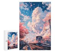 Cherry Blossom Train Journey Puzzle 1000 Pièces Educa Jouet en Bois Cadeau Unique Décoration Intérieure Jeu Éducatif Challenge Toy Adultes Et Enfants À Partir De 14 Ans 1000 PCS