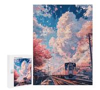 Cherry Blossom Train Journey Puzzle 1000 Pièces Educa Jouet en Bois Cadeau Unique Décoration Intérieure Jeu Éducatif Challenge Toy Adultes Et Enfants À Partir De 14 Ans 500 PCS