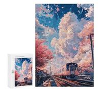 Cherry Blossom Train Journey Puzzle 1000 Pièces Educa Jouet en Bois Cadeau Unique Décoration Intérieure Jeu Éducatif Challenge Toy Adultes Et Enfants À Partir De 14 Ans 300 PCS
